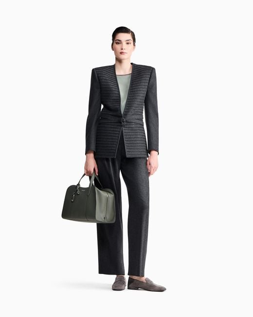 Giorgio Armani Blue Wide-Leg Trousers