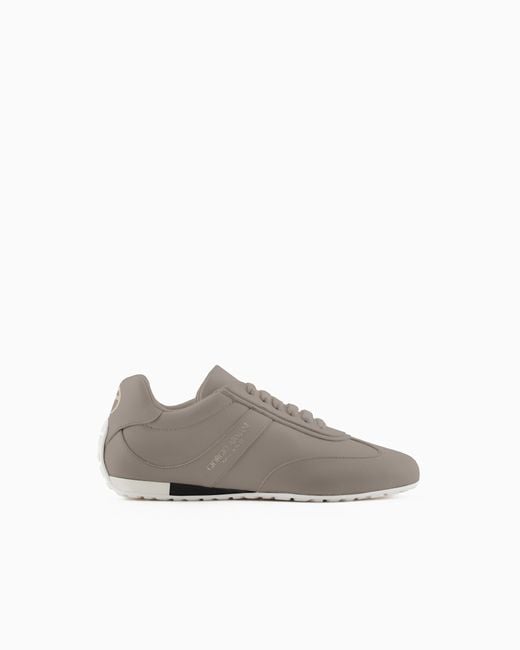 Giorgio Armani White Nappa-Leather Sneakers