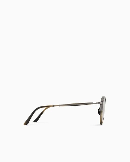 Giorgio Armani Metallic Phantos-Shaped Sunglasses for men