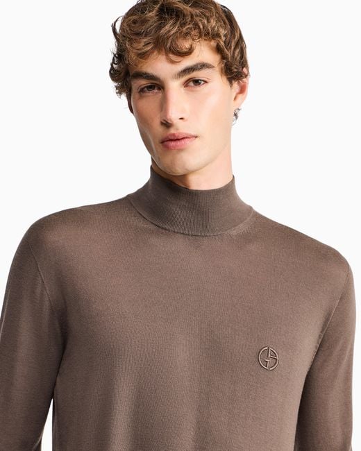 Giorgio Armani Brown Slim-Fit Sweater for men