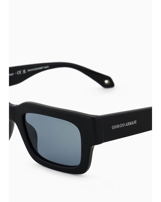 Giorgio Armani Black Rectangular Sunglasses for men