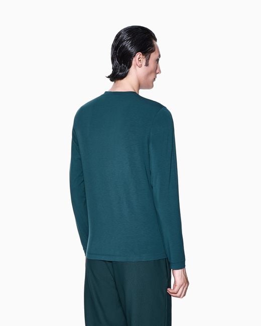 Giorgio Armani Green Long Sleeve Jumper for men