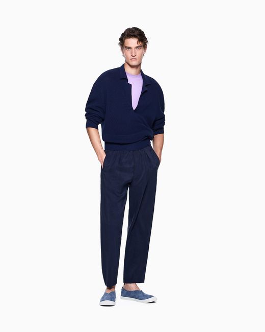 Giorgio Armani Blue Trousers Regular Fit for men