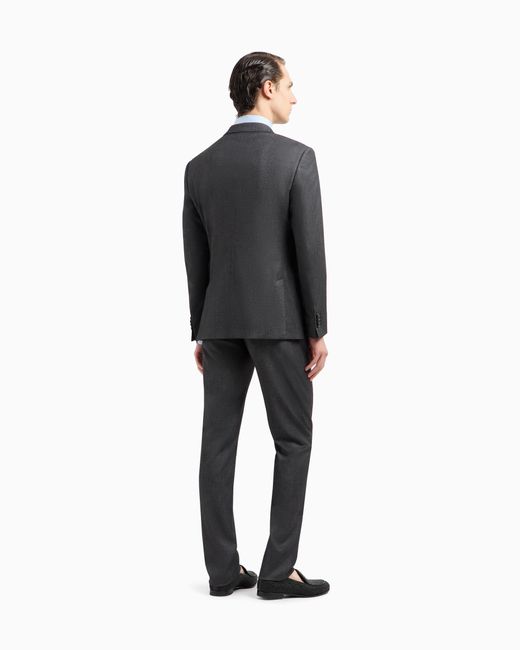 Giorgio Armani Zweireihiger Anzug Der Soho-Linie Aus Kaschmir Und Baumwollstretch Mit Denim-Effekt in Black für Herren
