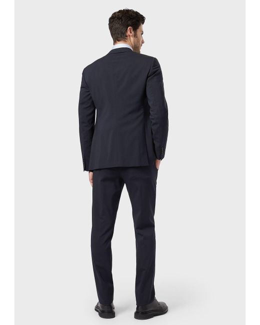 Giorgio Armani Black Single-breasted Soho Line Suit In Virgin Wool for men