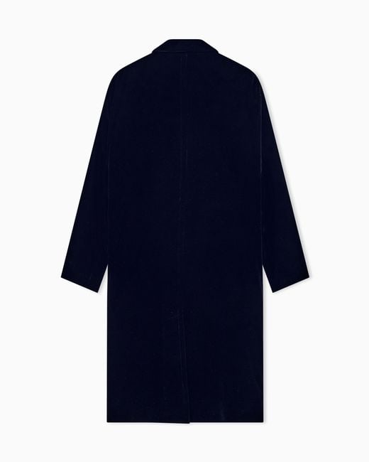 Giorgio Armani Blue Coat Regular Fit Smooth Stretch Viscose And Cupro Velvet for men