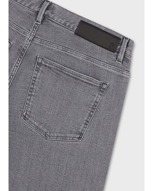 Giorgio Armani Gray Five-pocket, Regular-fit, Stretch-cotton Denim Trousers for men