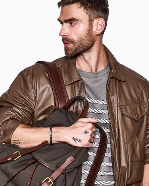 Giorgio Armani Brown Bomber Jacket for men