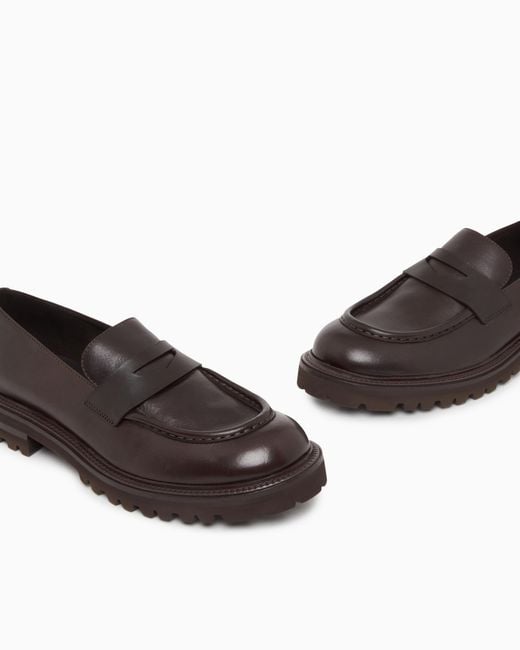 Giorgio Armani White Nappa Leather Loafers for men