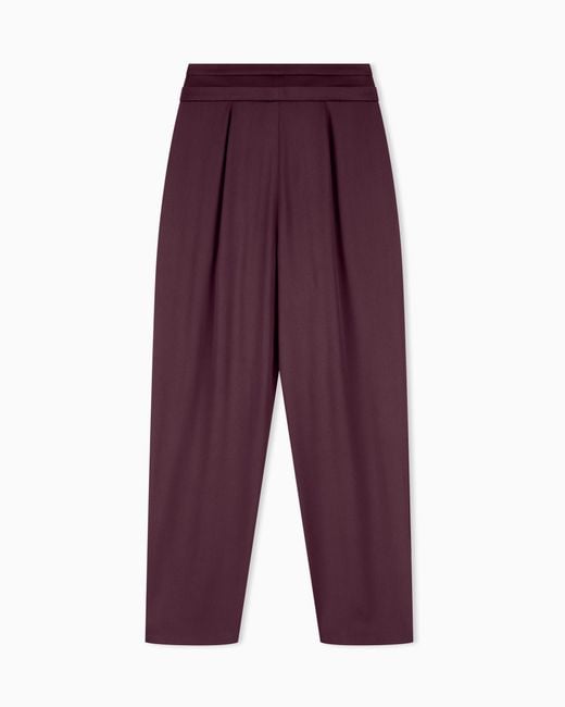 Giorgio Armani Purple Multi-Pleated Trousers