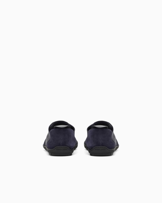 Giorgio Armani Blue Nylon And Suede Sneakers for men