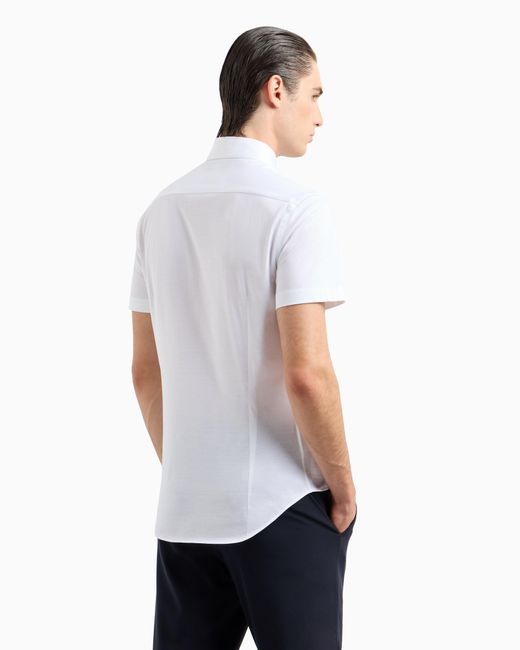 Giorgio Armani White Short-Sleeved, Cotton-Jersey Shirt for men