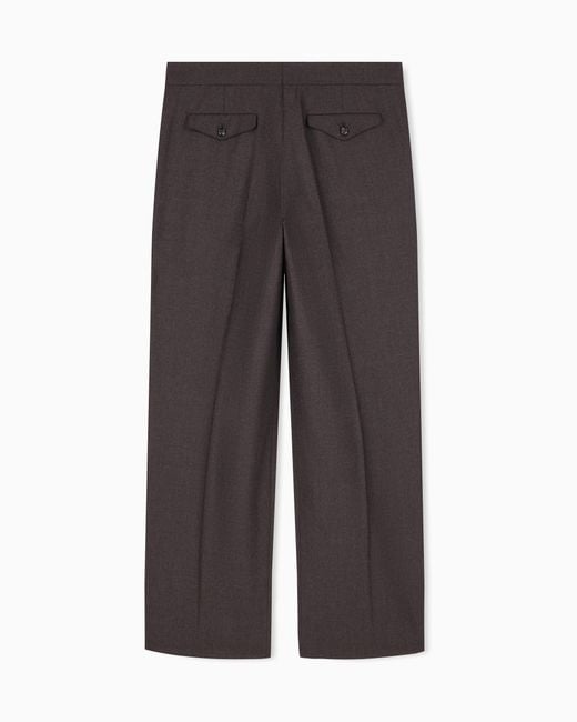 Giorgio Armani Brown Oversized Double Pleat Trousers for men