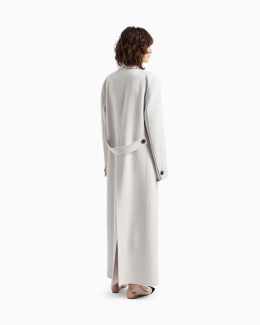 Cappotto Lungo Doppiopetto di Giorgio Armani in White