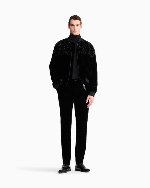 Giorgio Armani Black Cashmere Mock-Neck Jumper for men