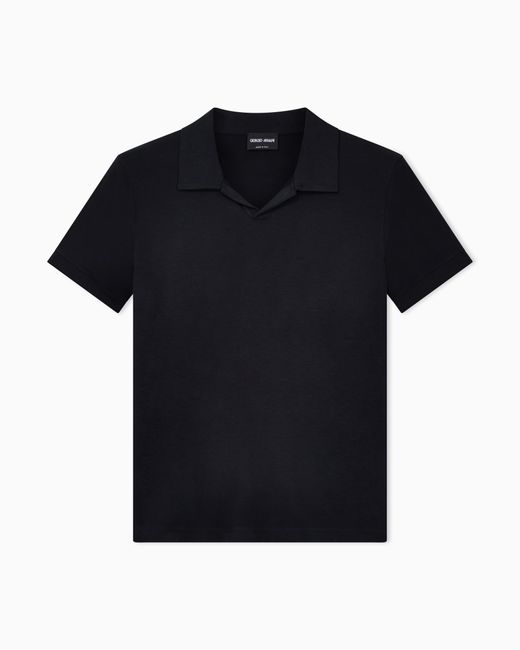 Giorgio Armani Black Stretch Polo for men