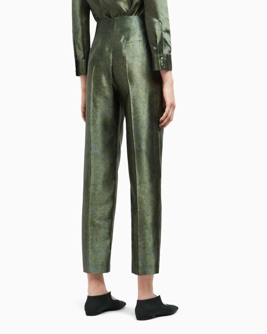 Giorgio Armani Green Single-Pleat Trousers
