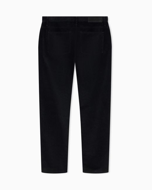 Giorgio Armani Blue Five-Pocket Corduroy Trousers for men