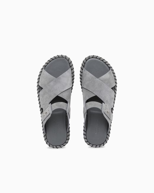 Giorgio Armani White Suede Sandals for men