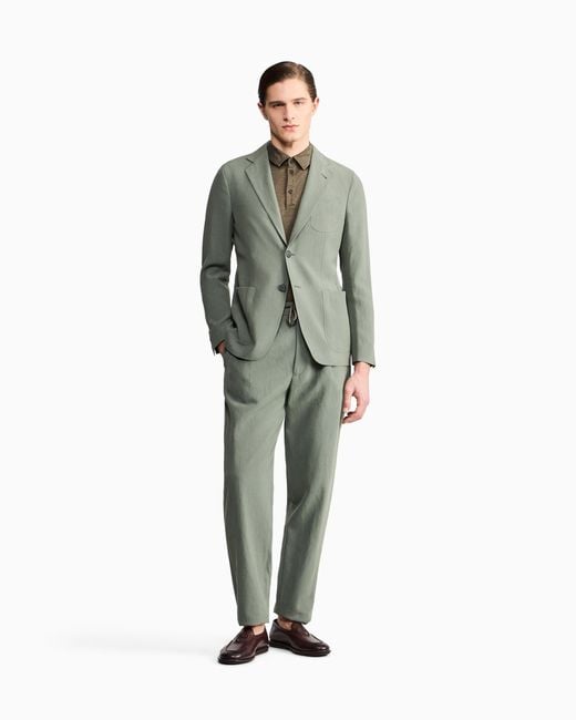Giorgio Armani Green Upton Line Single-Breasted Jacket for men