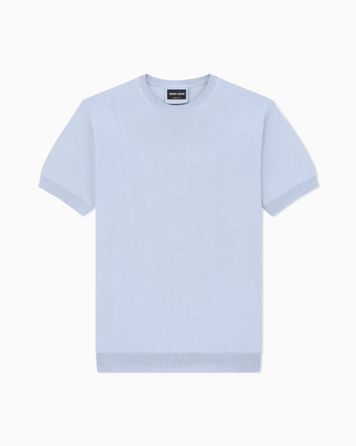 Giorgio Armani Blue Slim-Fit Sweater for men