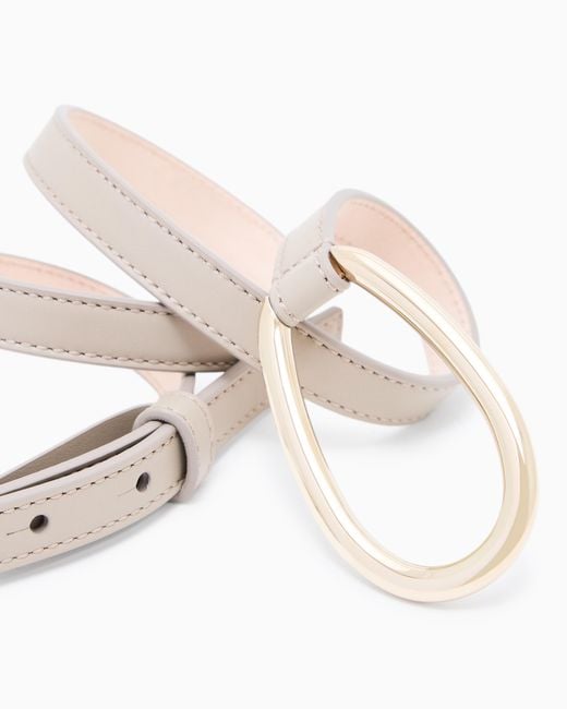 Giorgio Armani White Leather Belt