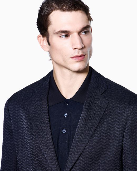 Giorgio Armani Blue Single-Breasted Jacket for men