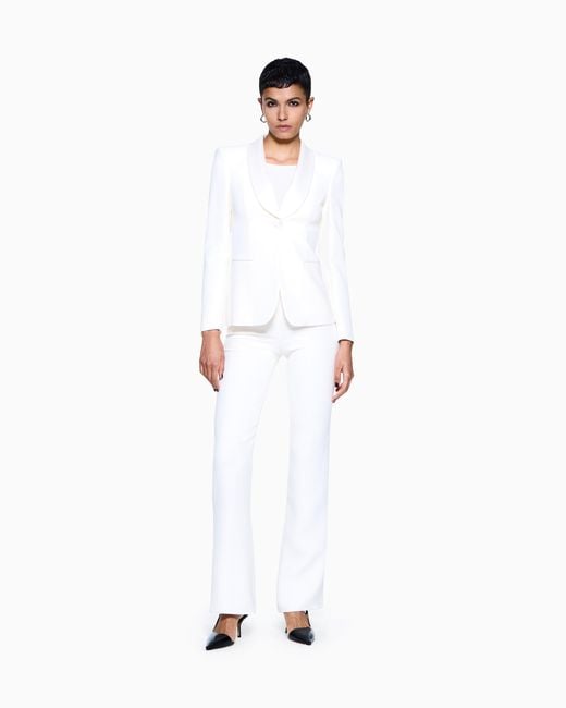 Traje De Mujer En Crepé De Seda Pura Giorgio Armani de color White