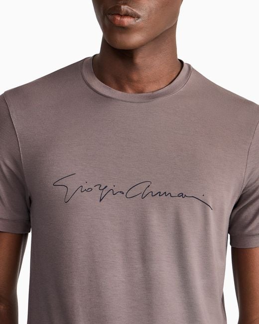 Giorgio Armani Brown Stretch T-Shirt for men