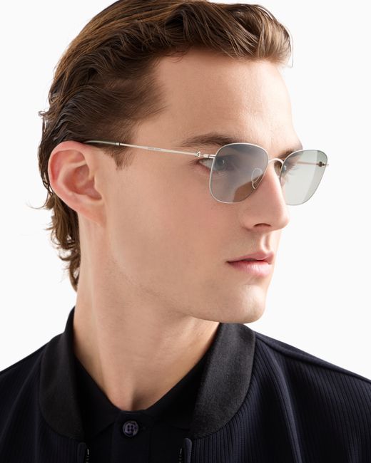 Giorgio Armani White Pillow Sunglasses for men