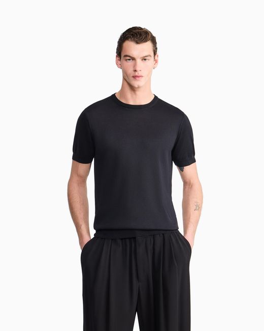 Giorgio Armani Black Slim-Fit Sweater for men