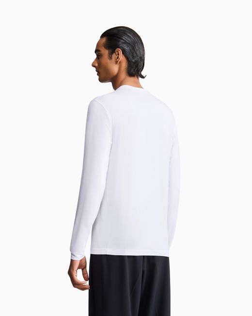 Giorgio Armani White Long Sleeve Jumper for men