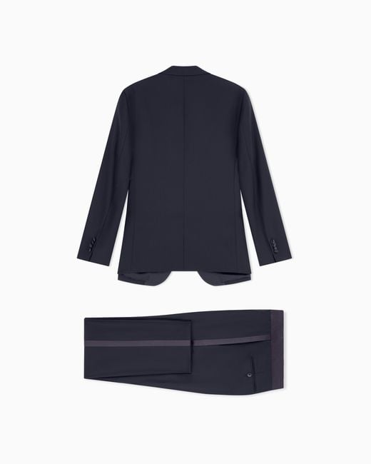 Giorgio Armani Blue Pure Wool, Half-Canvassed, Slim-Fit Tuxedo From The Soho Line for men