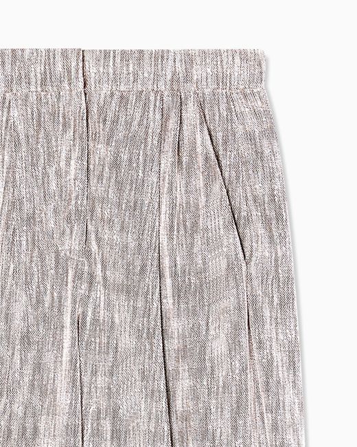 Giorgio Armani White Chevron Jersey Trousers With Pleats