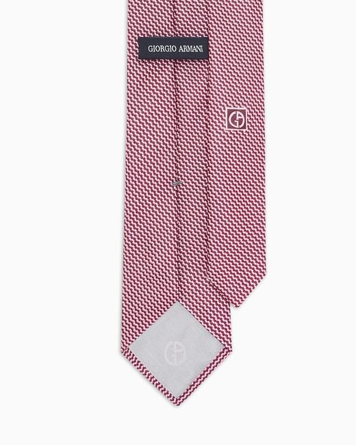 Giorgio Armani White Jacquard Silk Tie for men