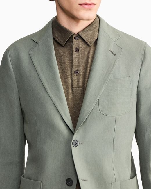 Giorgio Armani Green Upton Line Single-Breasted Jacket for men