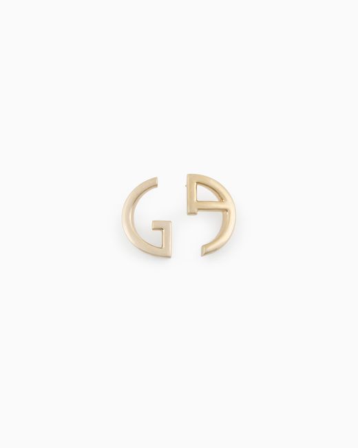 Giorgio Armani White Ga Logo-Shaped Earrings