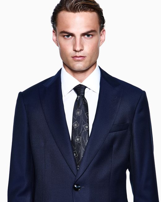 Giorgio Armani White Jacquard Silk Tie for men
