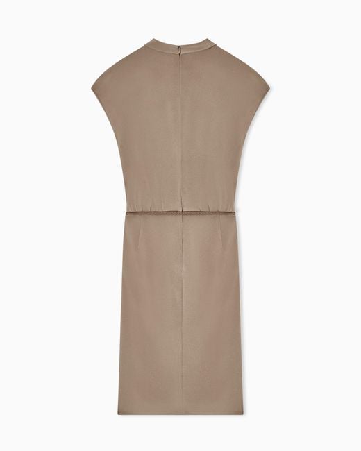 Giorgio Armani Natural Silk Blend Crepe Dress