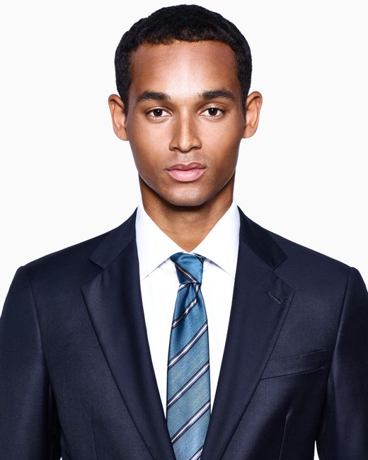 Giorgio Armani Blue Silk Regimental Jacquard Tie for men