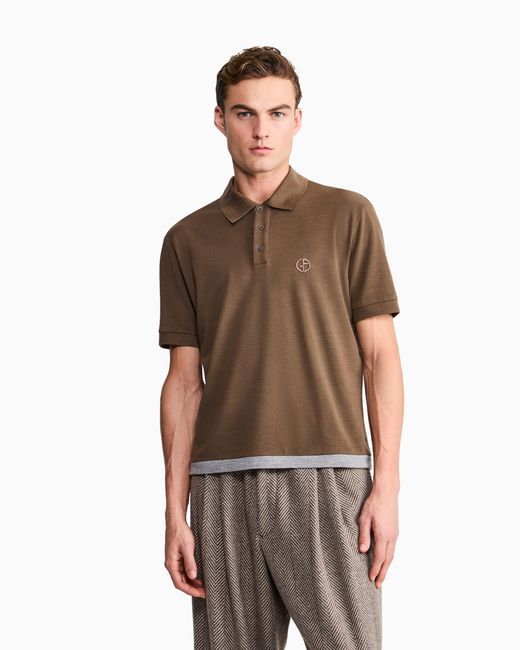 Giorgio Armani Brown Polo Shirt Regular Fit for men