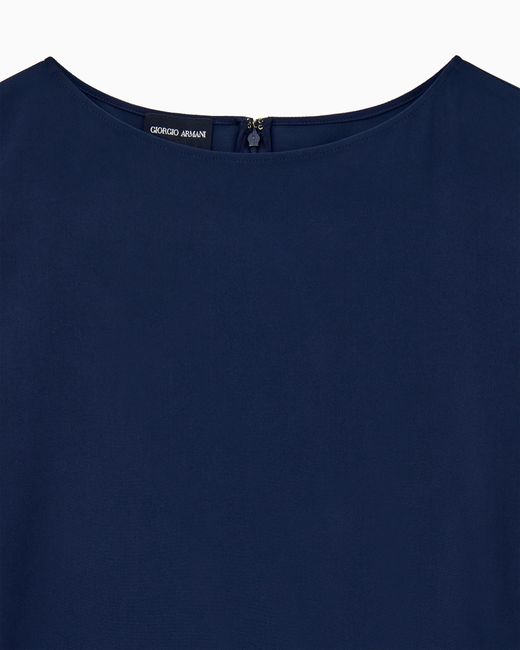 Giorgio Armani Blue Dress Short-Sleeved Sheath