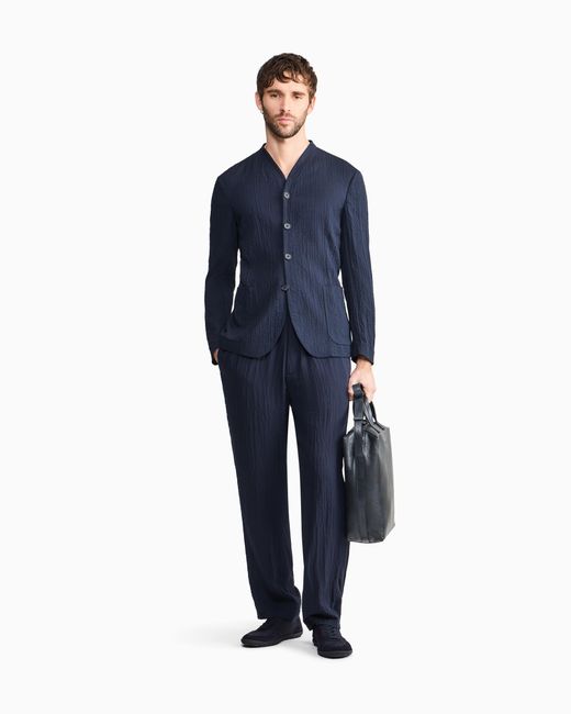 Giorgio Armani Blue Single-Breasted Jacket for men