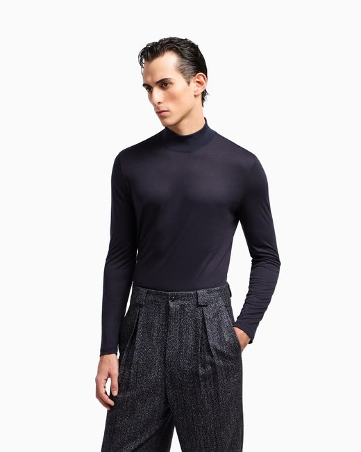 Maglia A Lupetto di Giorgio Armani in Blue da Uomo