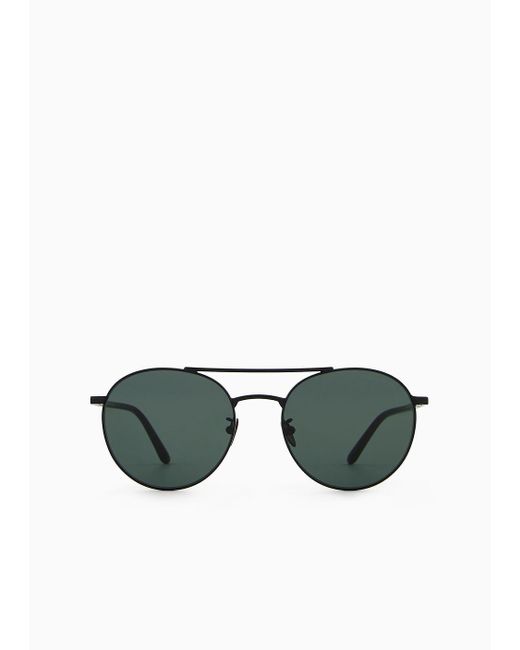 Giorgio Armani Green Round Sunglasses for men