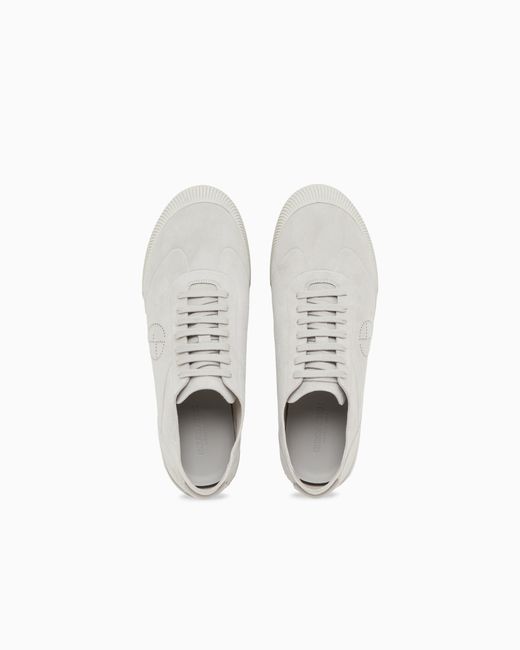 Giorgio Armani White Suede Sneakers for men