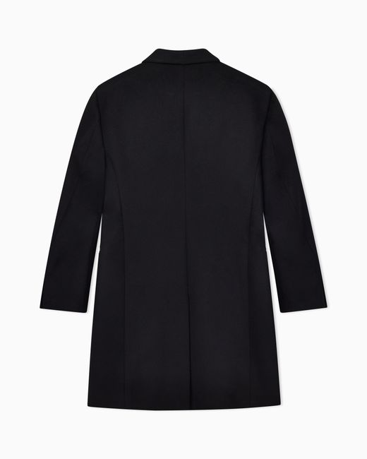 Giorgio Armani Black Double-Breasted Coat for men