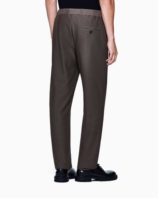Giorgio Armani Black Flat Front Trousers for men