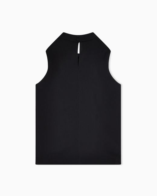 Giorgio Armani Black Silk Double Georgette Blouse With Front Knot