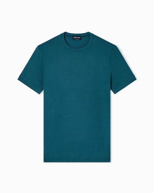 Giorgio Armani Blue Crew-Neck T-Shirt for men